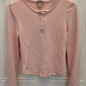 NWOT!!! Since Forever Light Pink Henley Long Sleeve Top Size S